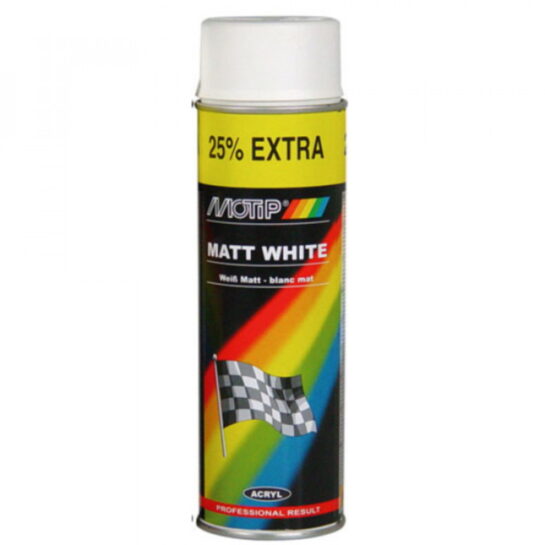 Rally boja Bela mat 500ml - Motip 04002