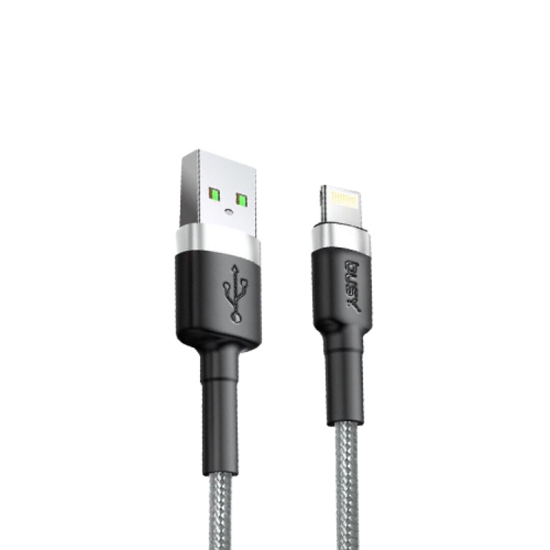 Kabel Lightning iPhone pleteni 2m sivi - Busy 50698