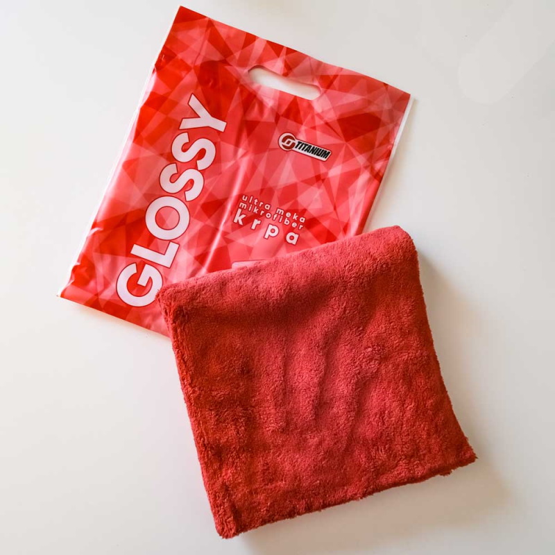Crvena mikrofiber krpa 40x40cm (1 kom) Glossy - Titanium 8073