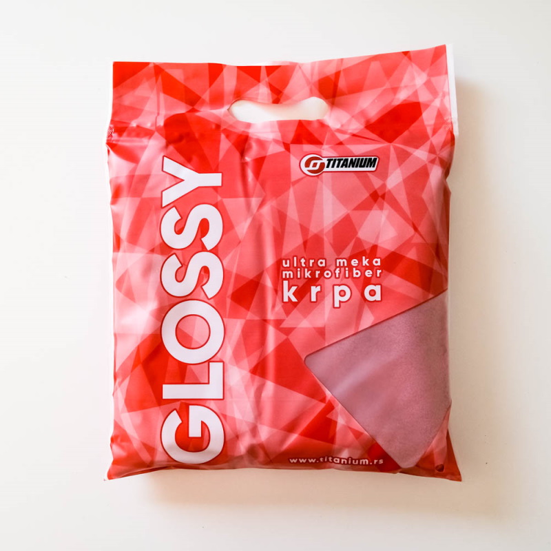 Crvena mikrofiber krpa 40x40cm (1 kom) Glossy - Titanium 8073 - Image 3