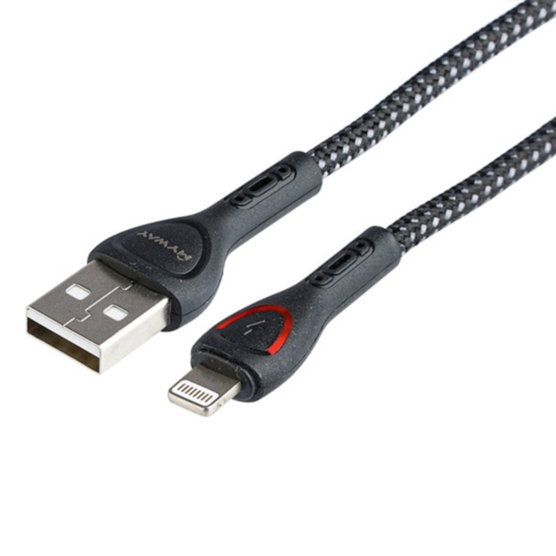 Kabel Lightning iPhone pleteni 2m sivi sa LED indikatorom - Carmotion 63037 - Image 2