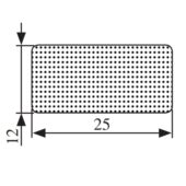 Gumeni profil sunđerasti 25x12 - S3.045
