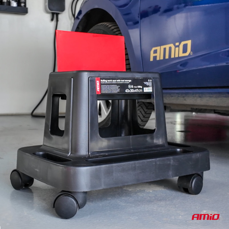 Radionička stolica za majstore sa točkićima i prostorom za alat - Amio 04269 - Image 2