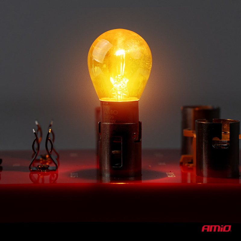 Sijalice PY21W 12V 21W Chrome narandžasta (2 kom) - Amio 04629 - Image 3