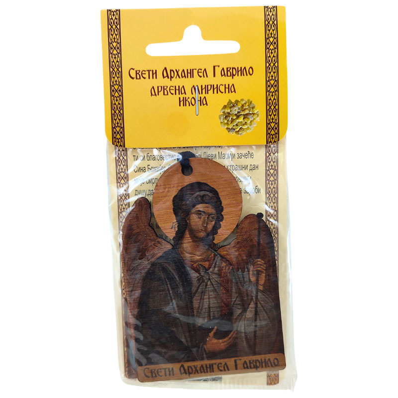 Drvena mirisna ikona - Sveti Arhangel Gavrilo (10x7) cm