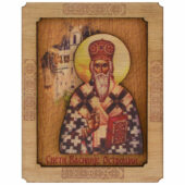 Stona drvena mirisna ikona - Sveti Vasilije Ostroški (11x8