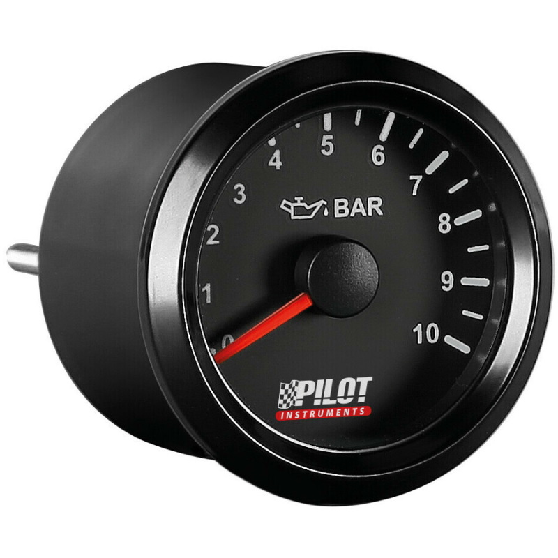 Crni analogni sat merač pritiska ulja (cajger) fi 52mm - Lampa 10130