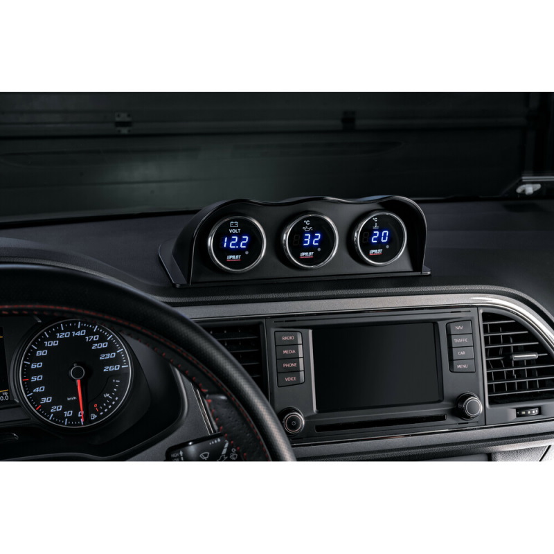 Crni digitalni sat merač napona voltmetar (cajger) fi 52mm - Lampa 10135 - Image 2