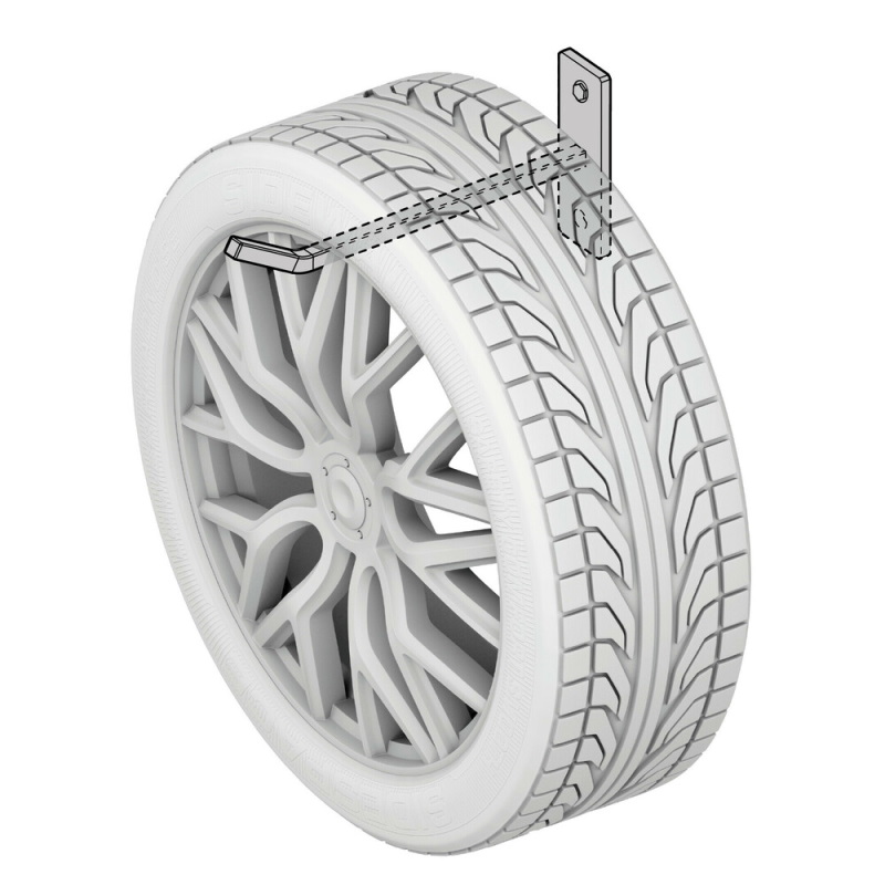 Zidni metalni nosač za točkove Set (4 kom) - Lampa 15972 - Image 4